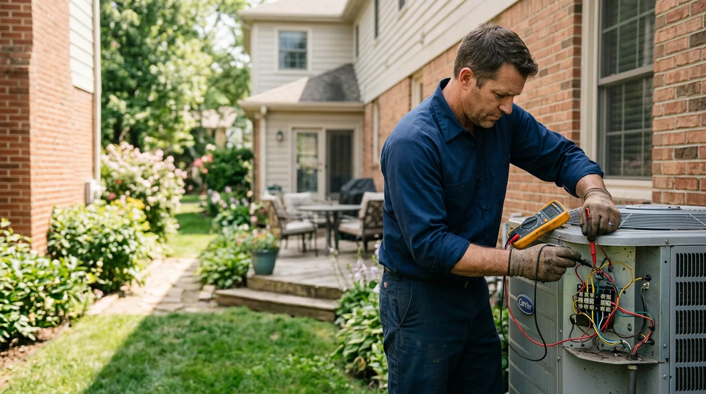 HVAC technician working near Red Oak, OK